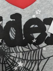 [On Sale] 1:1 Top Quality Heather Grey I Love Sp5der Heart Spider Web Pullover Hoodie