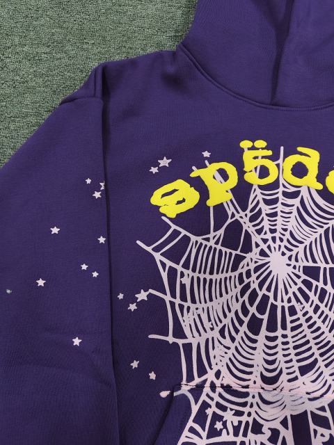 [On Sale] 1:1 Top Quality Purple Yellow Arch Pink Spider Web Star Pullover Hoodie