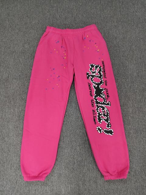 [ON SALE] Pink Vertical Rhinestone Dual Slogan Multi-Color Star Jogger Sweat Pants