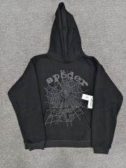 [On Sale] 1:1 Top Quality Black Tonal Grey Spider Web Pullover Hoodie