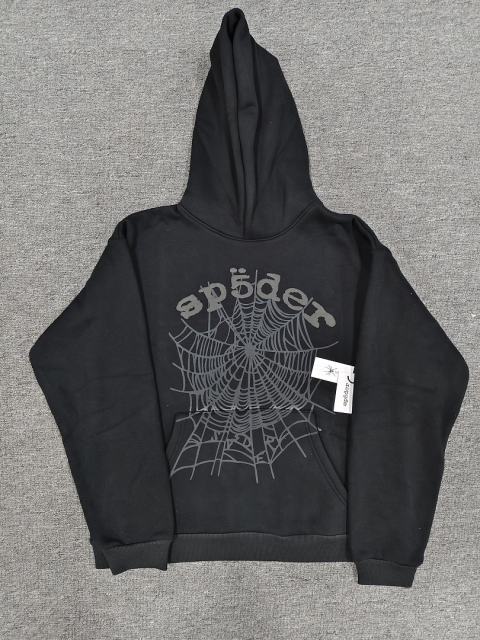 [On Sale] 1:1 Top Quality Black Tonal Grey Spider Web Pullover Hoodie