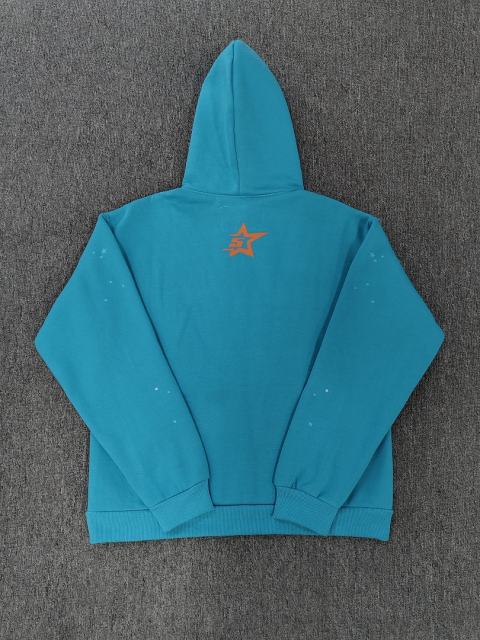 [On Sale] 1:1 Top Quality Turquoise Dot Font Spider Web Star Pullover Hoodie