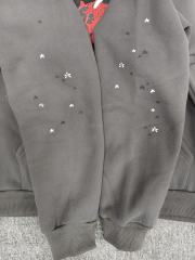 [On Sale] 1:1 Top Quality Dark Grey Red Spider Web White Star Pullover Hoodie