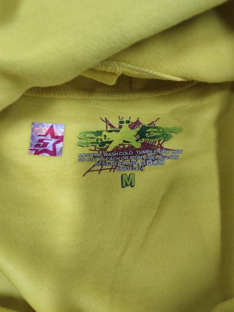 [On Sale] 1:1 Top Quality Yellow Black Big Star Arch Pullover Hoodie