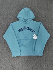 [On Sale] 1:1 Top Quality Light Blue Tonal Gradient Spider Web Pullover Hoodie
