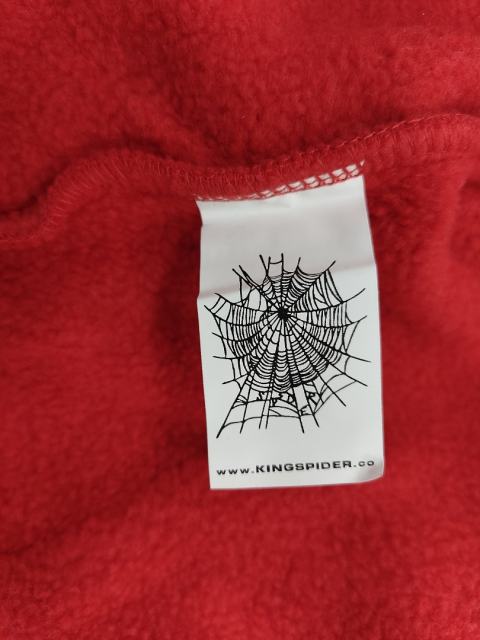 [On Sale] 1:1 Top Quality Red Hood Rivet Chenille Spider Web Full Zip Hoodie