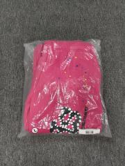 [ON SALE] Pink Vertical Rhinestone Dual Slogan Multi-Color Star Jogger Sweat Pants