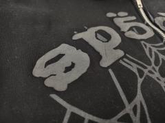 [On Sale] 1:1 Top Quality Black Tonal Grey Spider Web Full Zip Hoodie Jacket