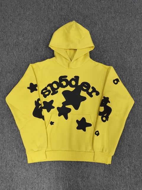 [On Sale] 1:1 Top Quality Yellow Black Big Star Arch Pullover Hoodie