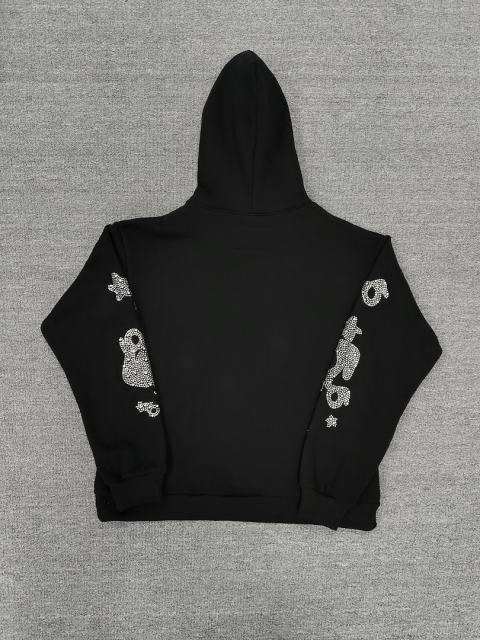 [On Sale] 1:1 Top Quality Black Full Rhinestone Star Arch Pullover Hoodie