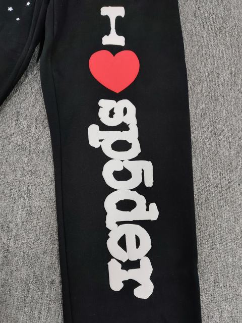 [ON SALE] Black Vertical I Love Sp5der Red Heart Jogger Sweat Pants