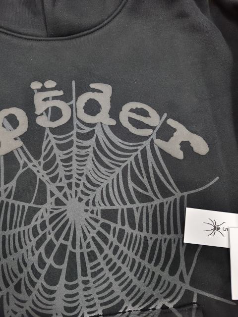 [On Sale] 1:1 Top Quality Black Tonal Grey Spider Web Pullover Hoodie