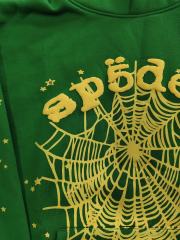 [On Sale] 1:1 Top Quality Kelly Green Yellow Spider Web Star Pullover Hoodie
