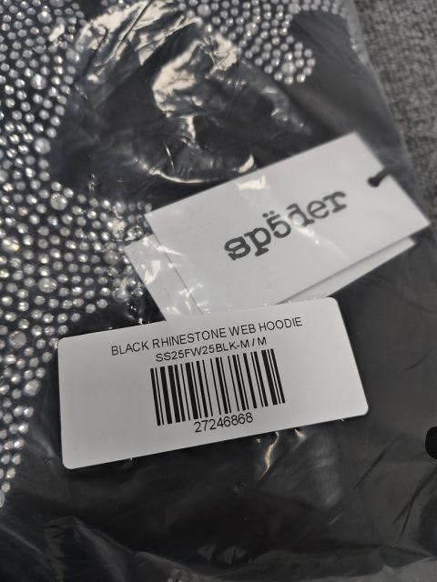 [On Sale] 1:1 Top Quality Black Full Rhinestone Star Arch Pullover Hoodie