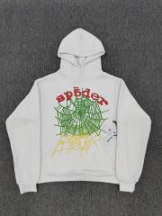 [On Sale] 1:1 Top Quality White Gradient Green Yellow Spider Web Pullover Hoodie