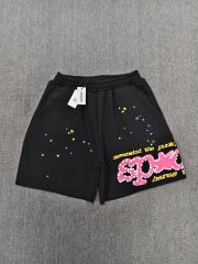 Black Pink Dot Outline Multi-Color Star Sweat Shorts