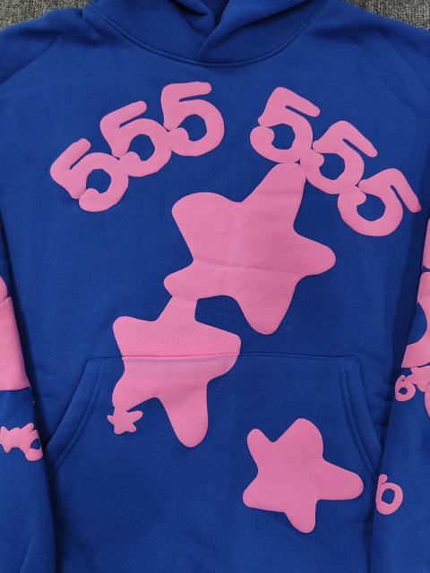 [On Sale] 1:1 Top Quality Royal Blue Pink Foam 555 Star Pullover Hoodie