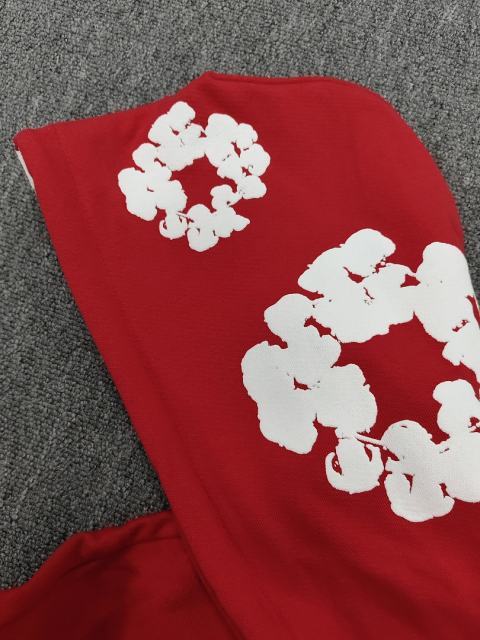 [1:1 TOP QUALITY] Denim Tears Red Foam Cotton Wreath Zipped Hoodie