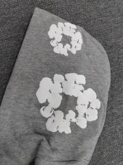 [1:1 TOP QUALITY] Denim Tears Gray Foam Cotton Wreath Zipped Hoodie