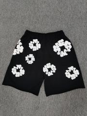 [1:1 Top Quality] Denim Tears Black Cotton Wreath Shorts