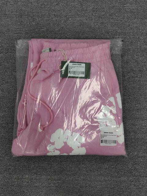 [1:1 Top Quality] Denim Tears Pink Cotton Wreath Straight Sweatpants