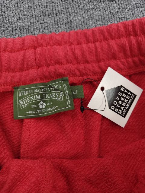 [1:1 Top Quality] Denim Tears Red Cotton Wreath Jogger Sweatpants