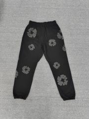 Denim Tears Mono Black  Cotton Wreath Jogger Sweatpants