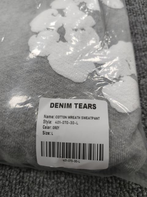 [1:1 Top Quality] Denim Tears Gray Cotton Wreath Jogger Sweatpants