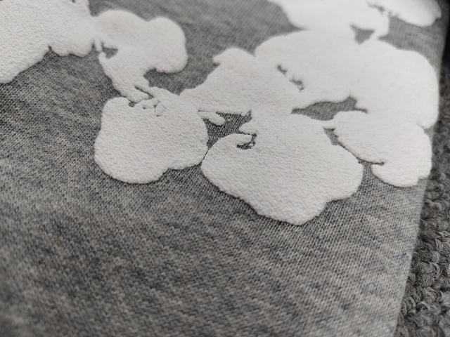 [1:1 TOP QUALITY] Denim Tears Gray Foam Cotton Wreath Zipped Hoodie