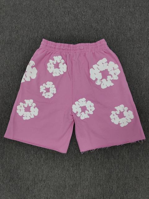 [1:1 Top Quality] Denim Tears Pink Cotton Wreath Shorts