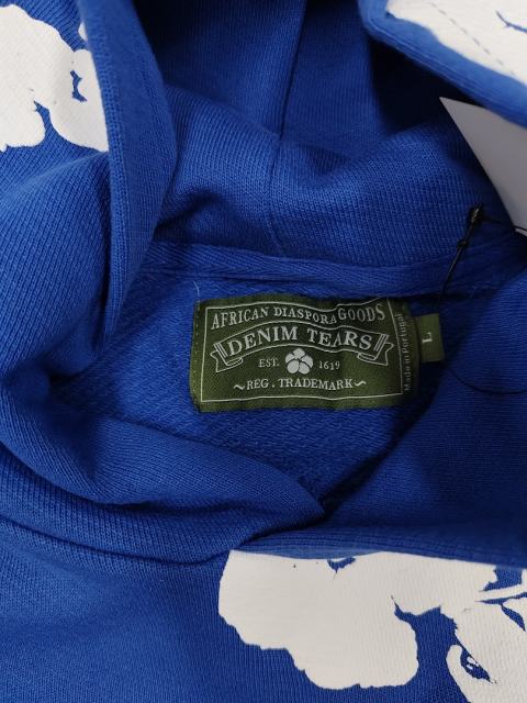 [1:1 TOP QUALITY] Denim Tears Royal Blue Foam Cotton Wreath Pullover Hoodie