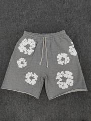 [1:1 Top Quality] Denim Tears Gray Cotton Wreath Shorts