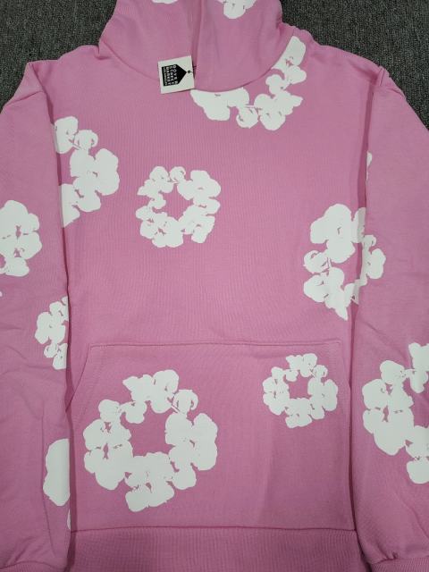 [1:1 TOP QUALITY] Denim Tears Pink Foam Cotton Wreath Pullover Hoodie