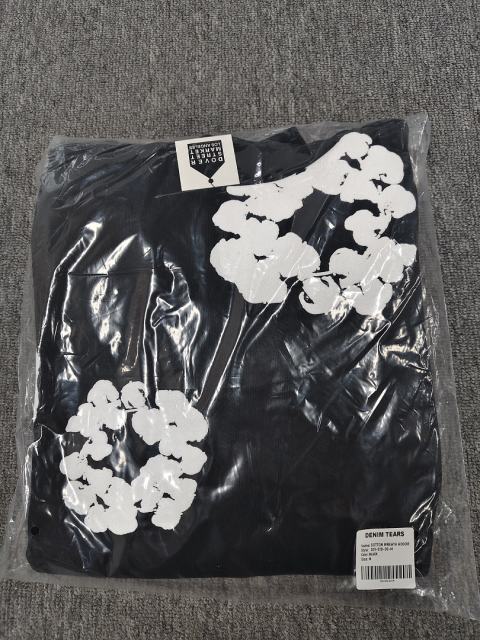 [1:1 TOP QUALITY] Denim Tears Black Foam Cotton Wreath Pullover Hoodie