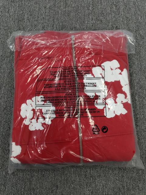 [1:1 TOP QUALITY] Denim Tears Red Foam Cotton Wreath Zipped Hoodie