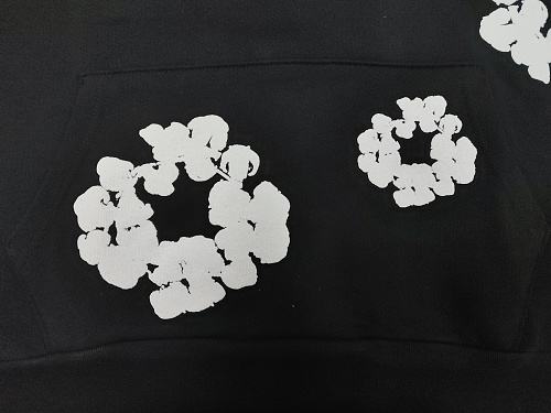 [1:1 TOP QUALITY] Denim Tears Black Foam Cotton Wreath Pullover Hoodie