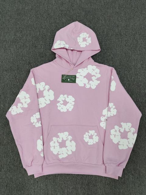 [1:1 TOP QUALITY] Denim Tears Pink Foam Cotton Wreath Pullover Hoodie