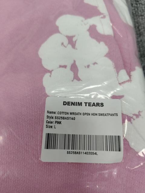 [1:1 Top Quality] Denim Tears Pink Cotton Wreath Straight Sweatpants