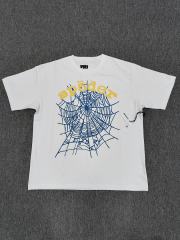 1:1 Top Quality White Yellow Foam Blue Spider Web Short Sleeve T-Shirt