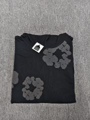 [1:1 TOP QUALITY] Denim Tears Mono Black Foam Cotton Wreath Pullover Hoodie