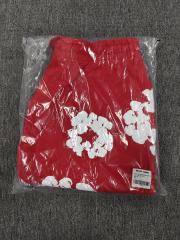 [1:1 Top Quality] Denim Tears Red Cotton Wreath Shorts