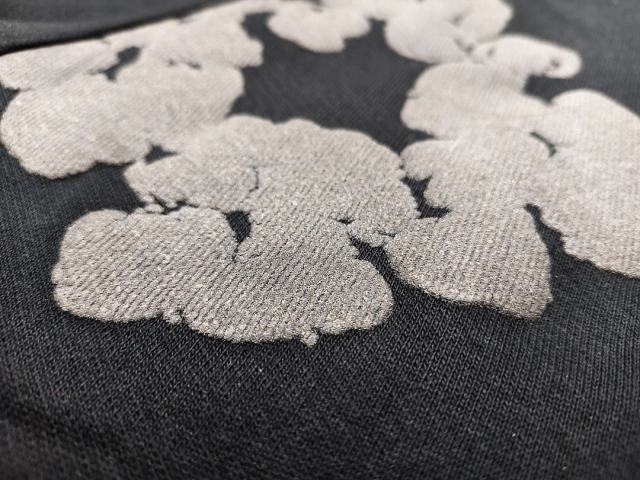 [1:1 TOP QUALITY] Denim Tears Mono Black Foam Cotton Wreath Pullover Hoodie