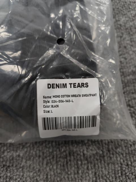 Denim Tears Mono Black  Cotton Wreath Jogger Sweatpants