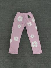 [1:1 Top Quality] Denim Tears Pink Cotton Wreath Straight Sweatpants