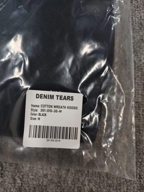 [1:1 TOP QUALITY] Denim Tears Black Foam Cotton Wreath Pullover Hoodie
