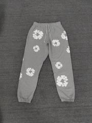 [1:1 Top Quality] Denim Tears Gray Cotton Wreath Jogger Sweatpants