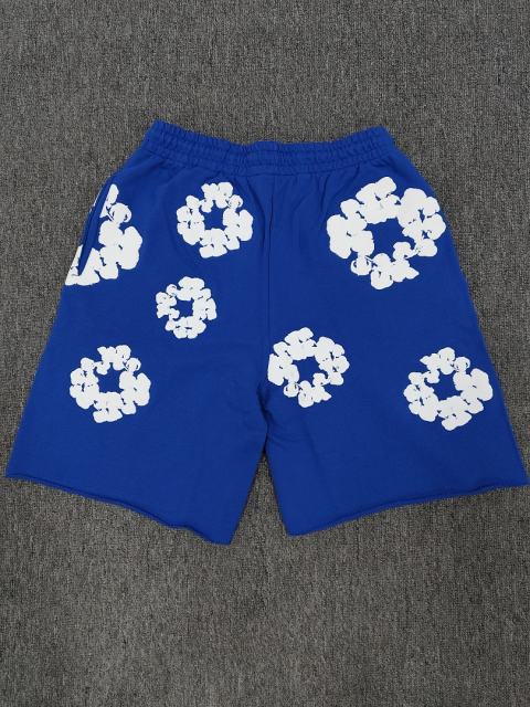 [1:1 Top Quality] Denim Tears Royal Blue Cotton Wreath Shorts