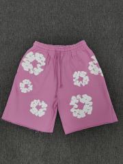 [1:1 Top Quality] Denim Tears Pink Cotton Wreath Shorts