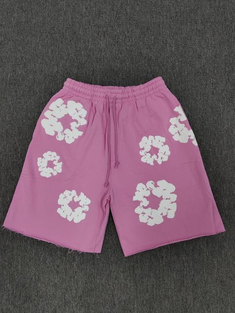 [1:1 Top Quality] Denim Tears Pink Cotton Wreath Shorts