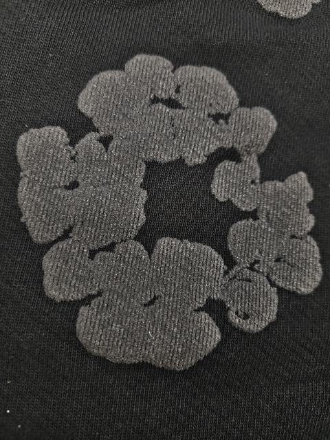 [1:1 Top Quality] Denim Tears Mono Black Cotton Wreath Shorts